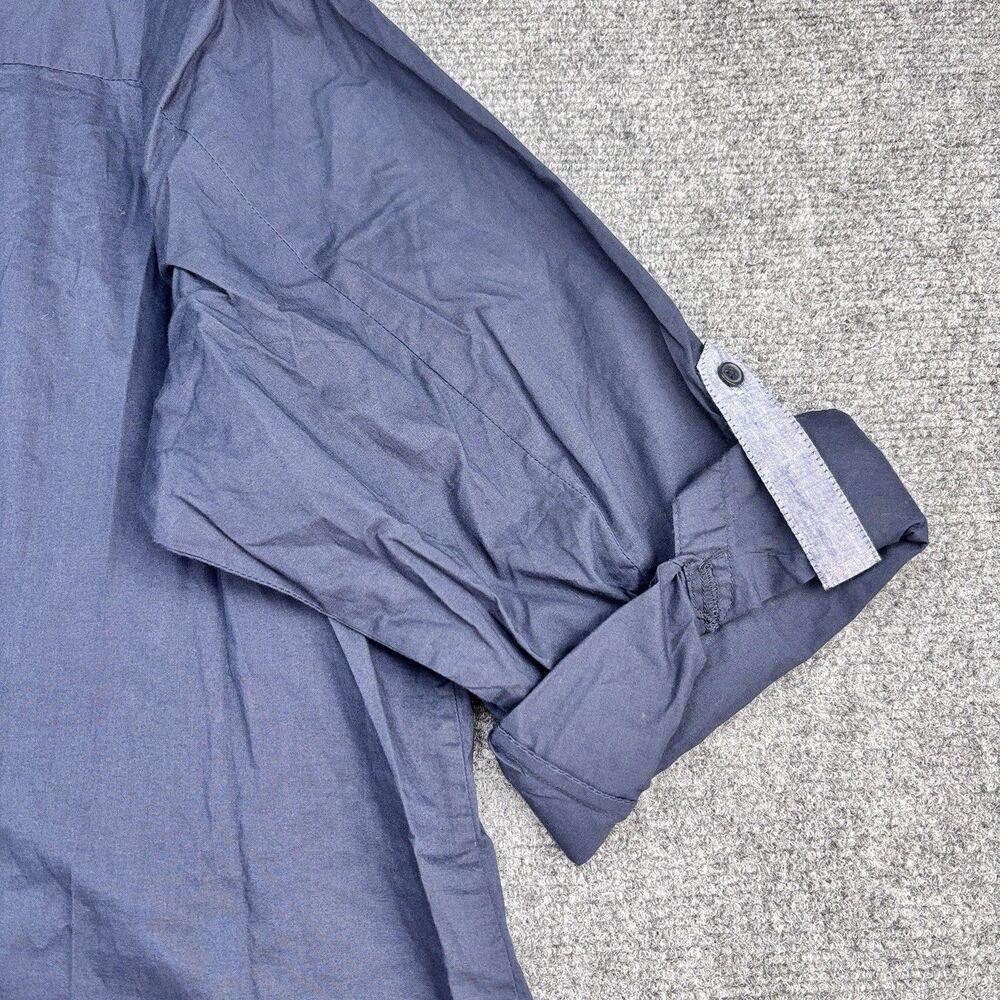 Tommy Hilfiger Women's 1X Navy Blue 100% Cotton Roll Tab Shirt - Picture 4 of 14